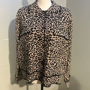 Tribal Double Knit Button Front Cardigan Jacket